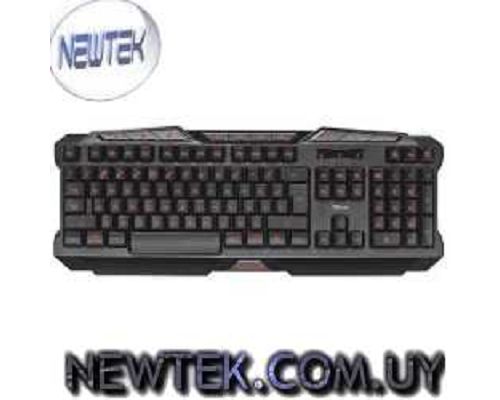 Teclado Trust GXT 280 18911 Retroiluminado Led para Gamer USB